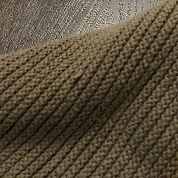 free people la brea v neck sweater in drab olive / army green - Picture 5 of 10